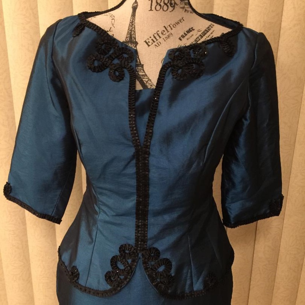 VAL STEFANI NIGHT BLUE MOB/FORMAL DRESS SIZE 8 - Picture 3 of 8